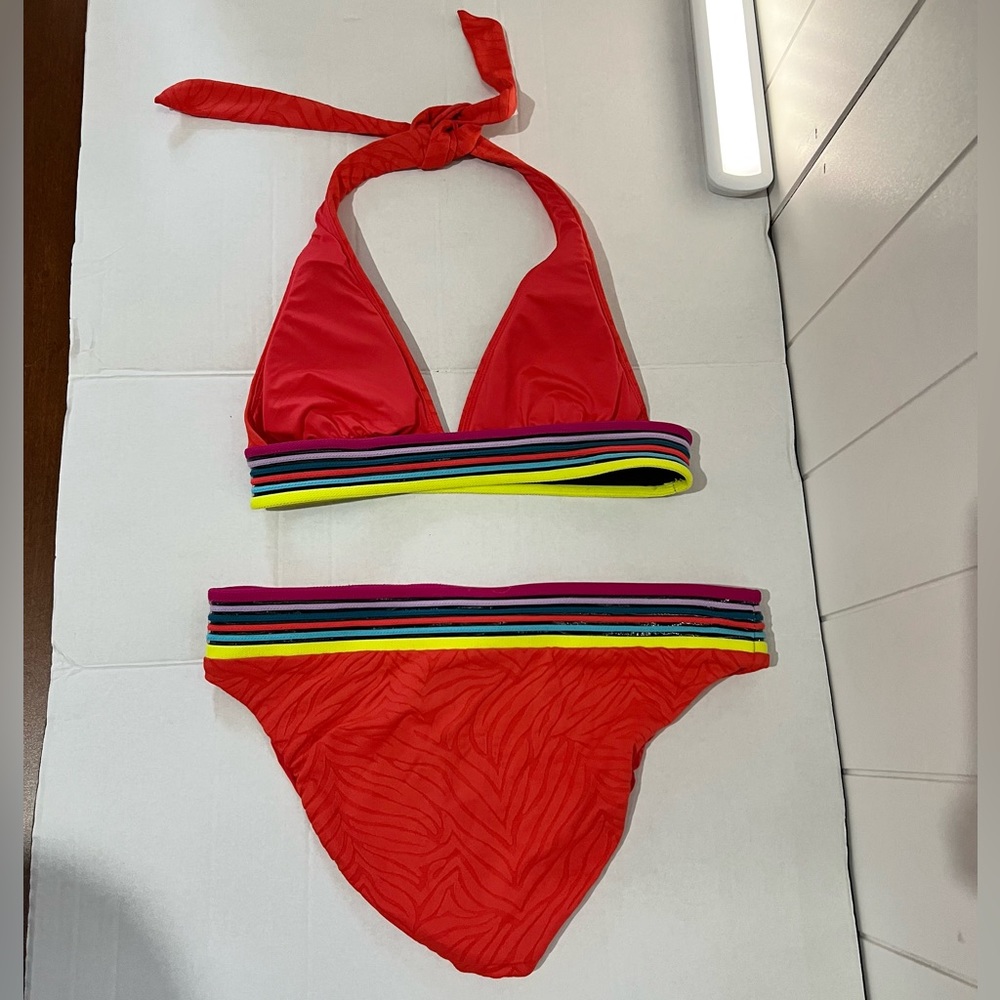 Trina Turk  bikini swim suit 2 piece multicolored orange US size 10